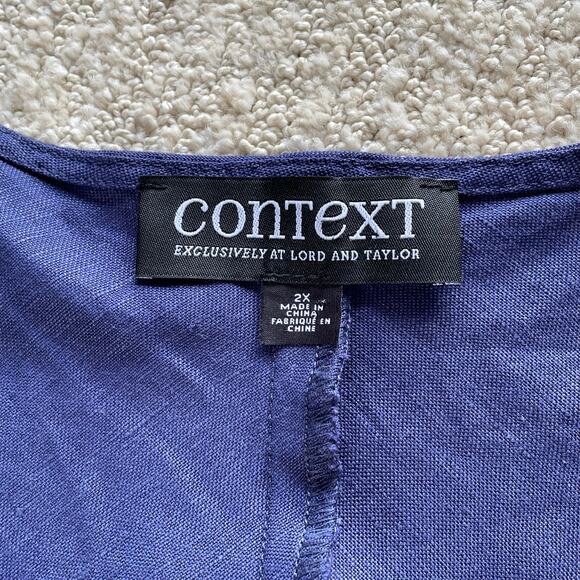 🔥Lord & Taylor Context Linen Rayon Lace Trim Summer Resort Lightweight Dress 2X - Picture 10 of 14